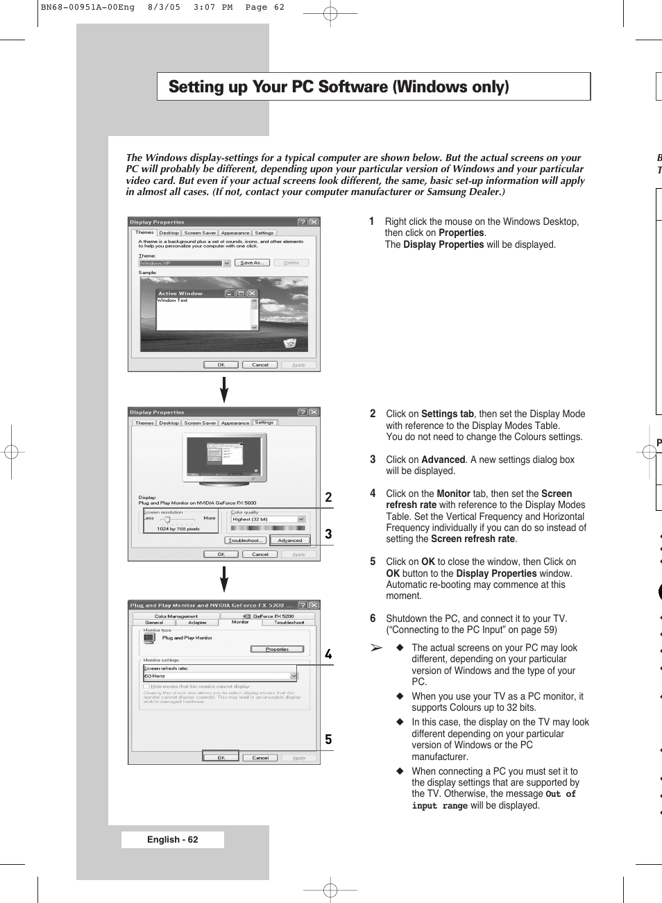 Setting up your pc software(windows only), Setting up your pc software (windows only) | Samsung BN68-00951A-00 User Manual | Page 62 / 68