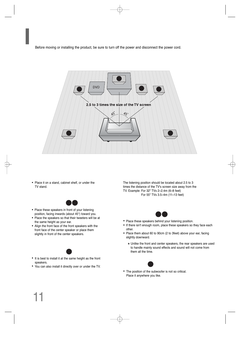 Connecting the speakers | Samsung HT-P29 User Manual | Page 13 / 69
