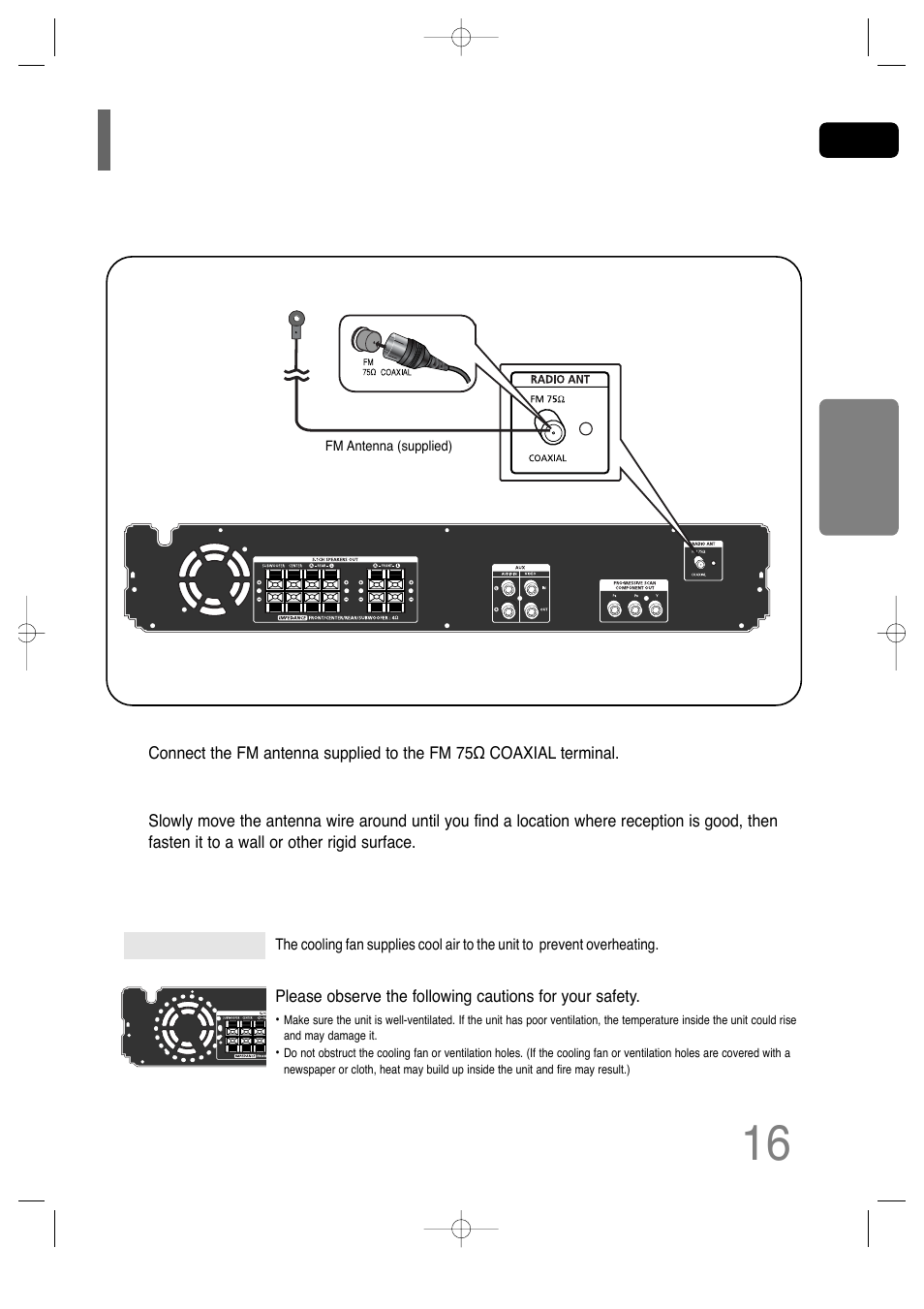 Connecting the fm antenna | Samsung HT-P29 User Manual | Page 18 / 69