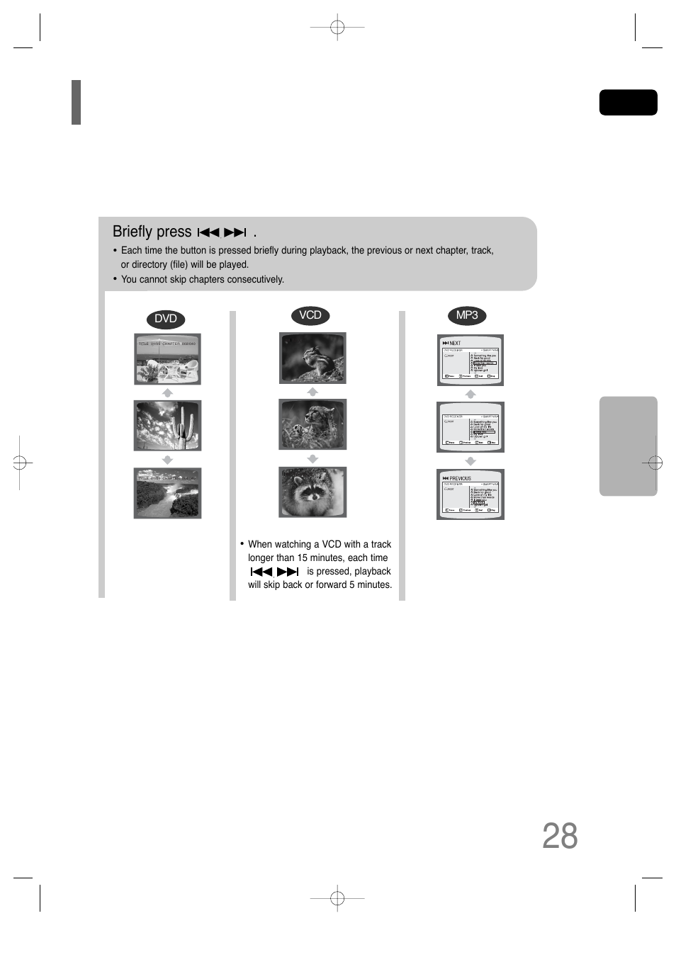 Skipping scenes/songs | Samsung HT-P29 User Manual | Page 30 / 69