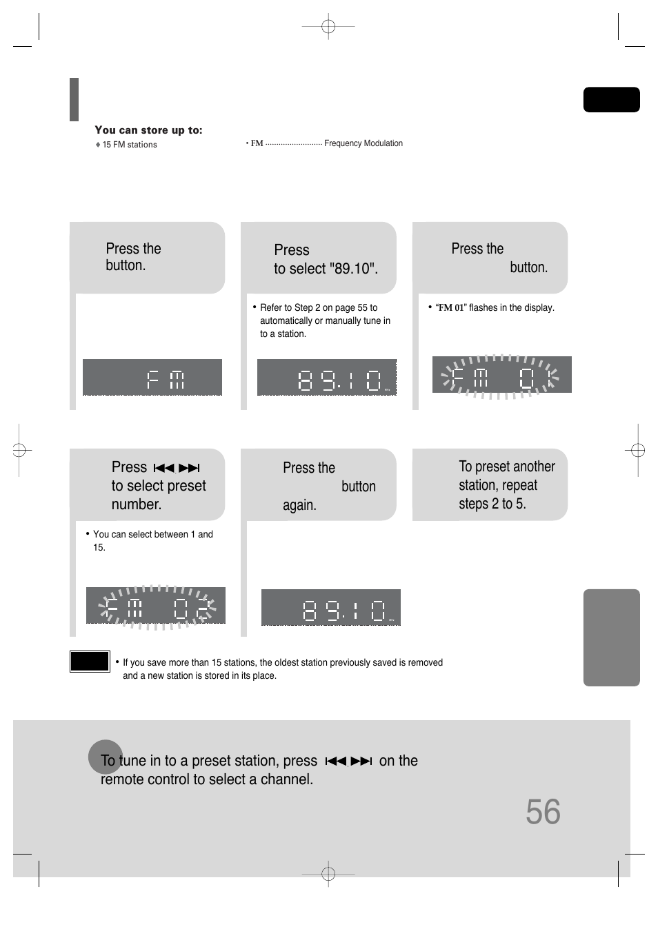 Presetting stations | Samsung HT-P29 User Manual | Page 58 / 69
