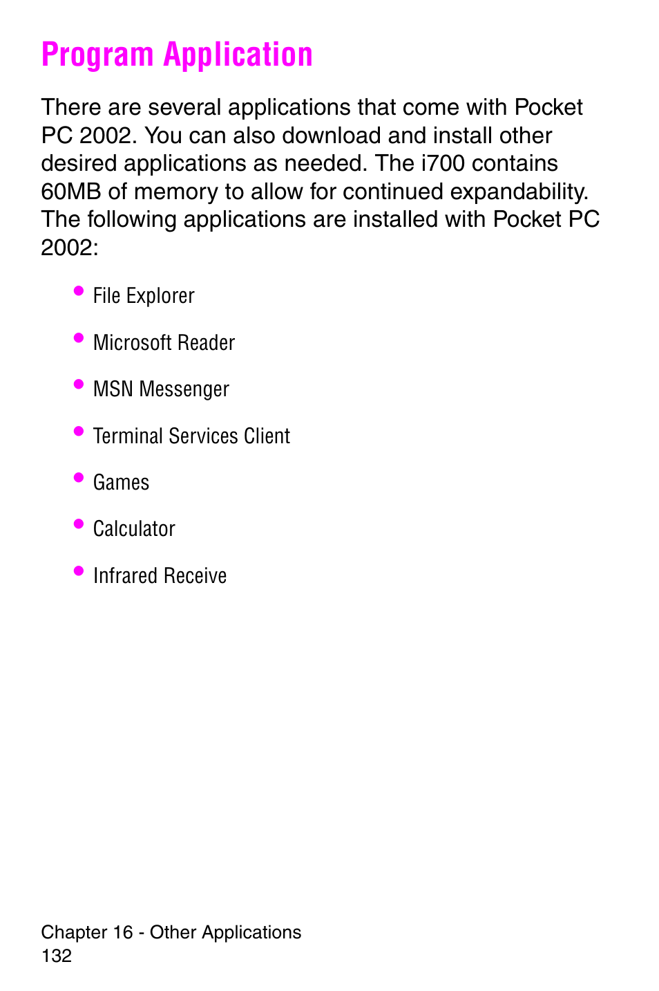 Program application | Samsung SCH-i700 Series User Manual | Page 132 / 194
