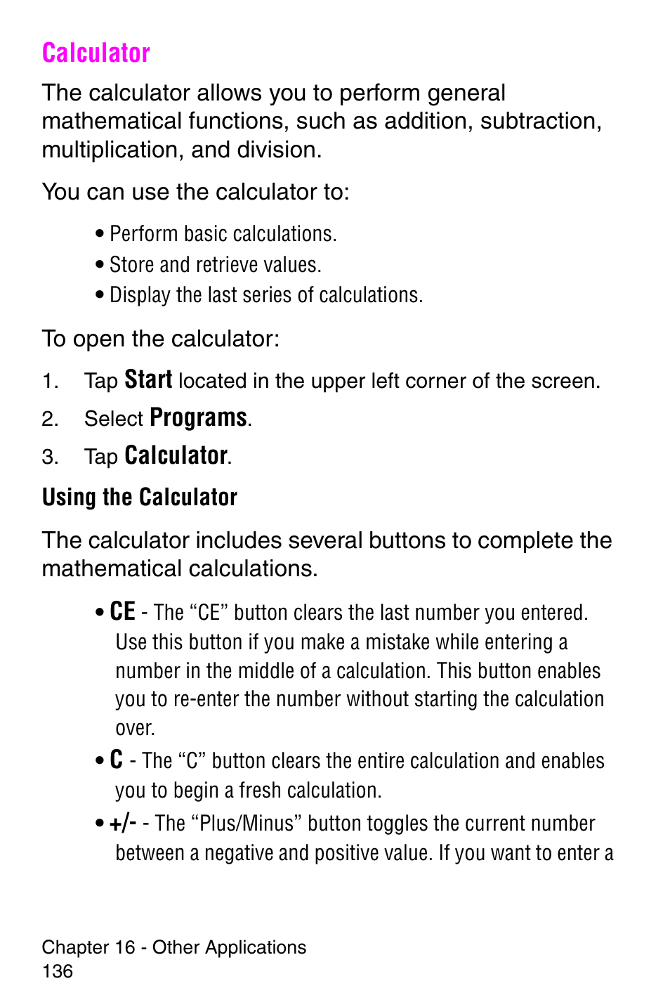 Calculator | Samsung SCH-i700 Series User Manual | Page 136 / 194