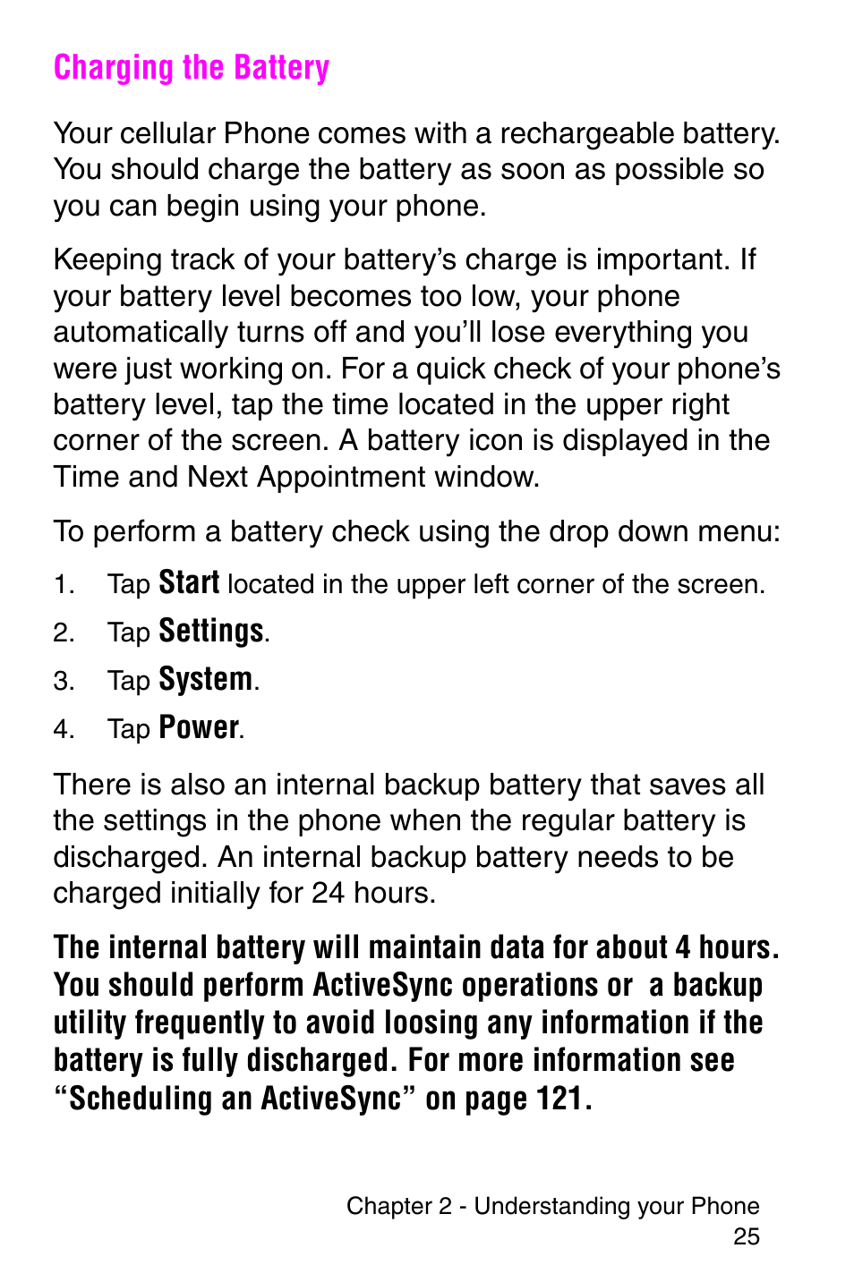 Charging the battery | Samsung SCH-i700 Series User Manual | Page 25 / 194
