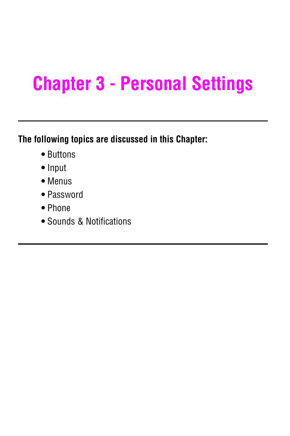 Chapter 3 - personal settings | Samsung SCH-i700 Series User Manual | Page 29 / 194
