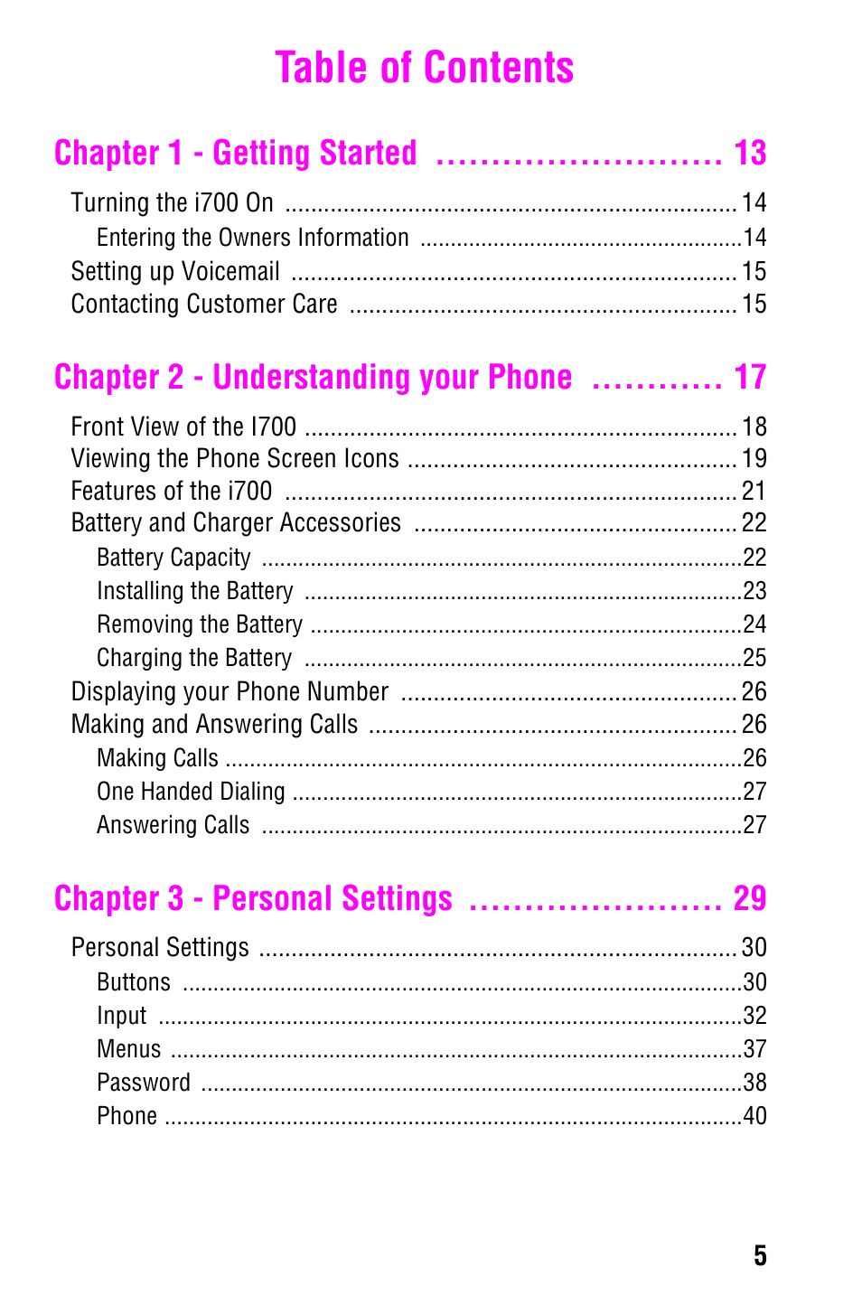 Samsung SCH-i700 Series User Manual | Page 5 / 194