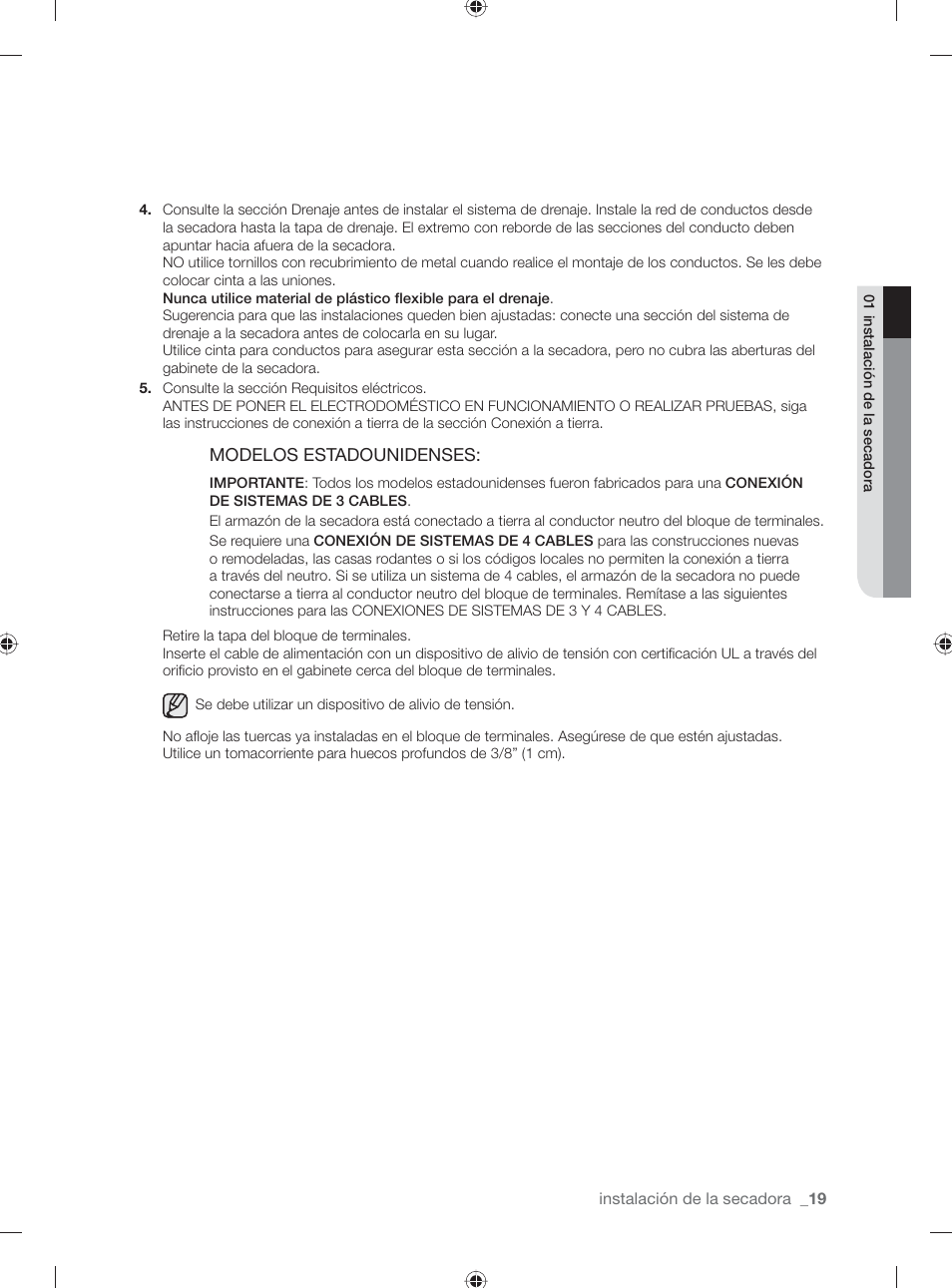 Modelos estadounidenses | Samsung DV431AE User Manual | Page 59 / 80