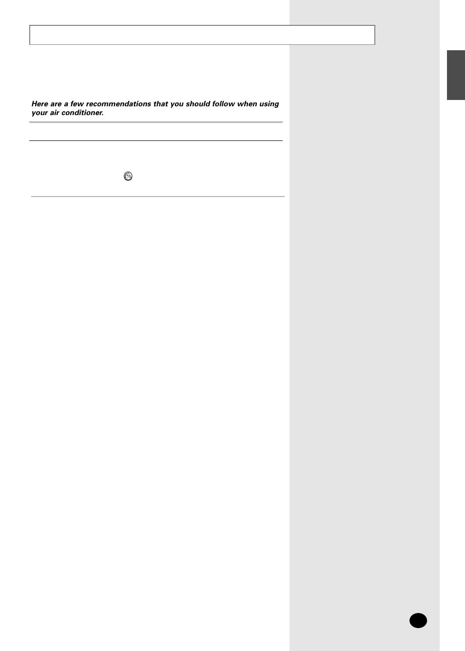 Operating recommendations | Samsung AM18B1(B2)C09 User Manual | Page 19 / 25