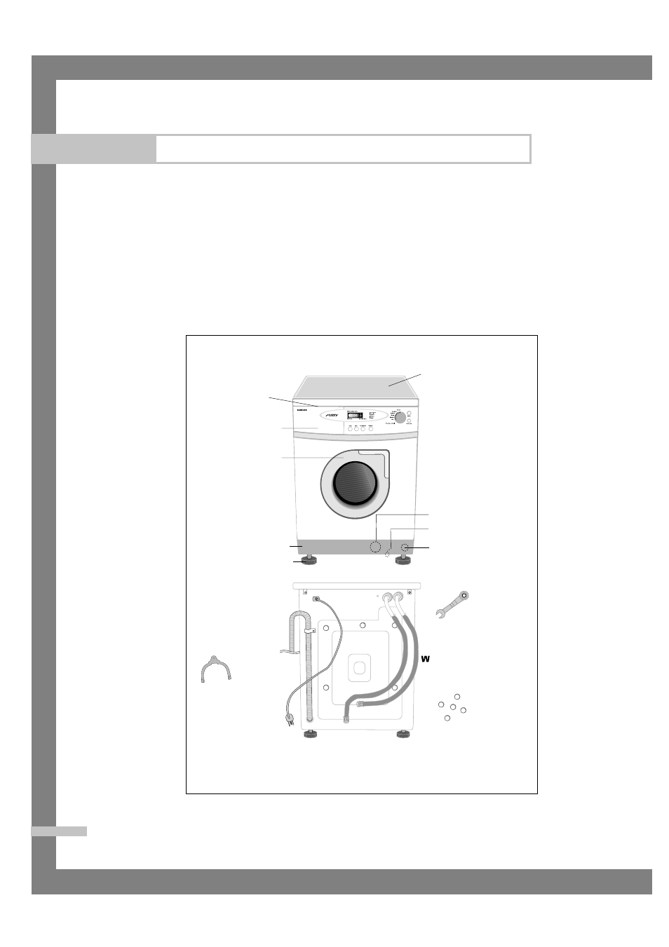 Installing the washing machine, Unpacking the washing machine, Overview of the washing machine | Samsung SWF-P10 User Manual | Page 4 / 24