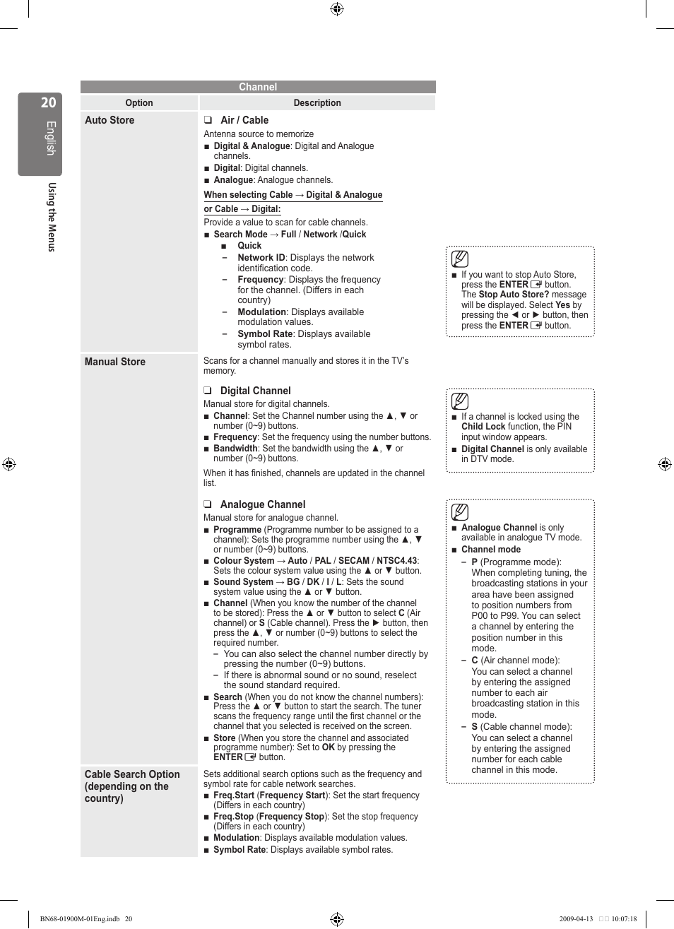 Samsung BN68-01900M-01 User Manual | Page 20 / 107