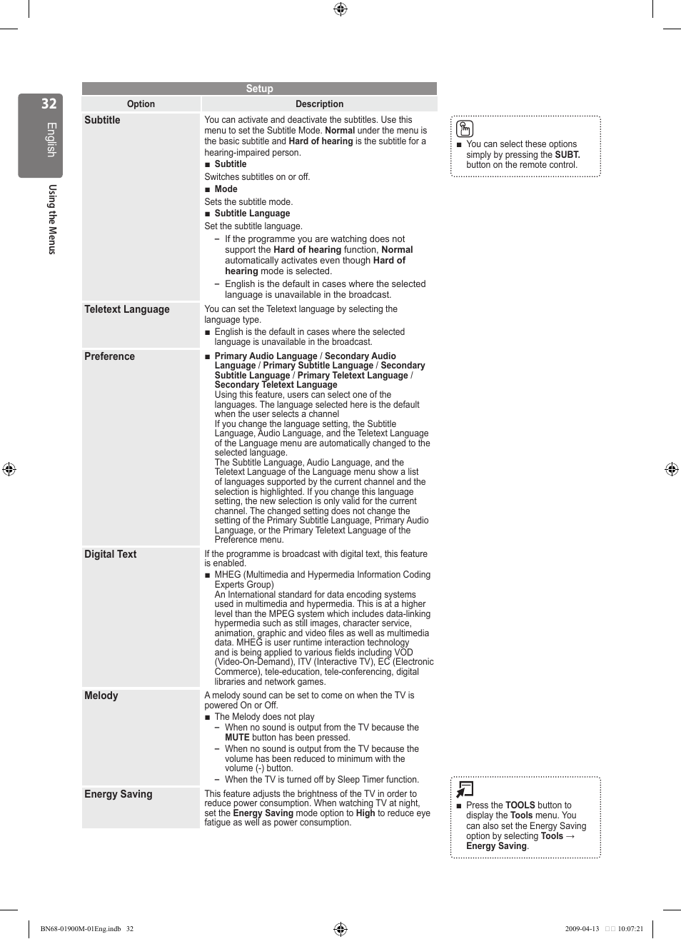 Samsung BN68-01900M-01 User Manual | Page 32 / 107