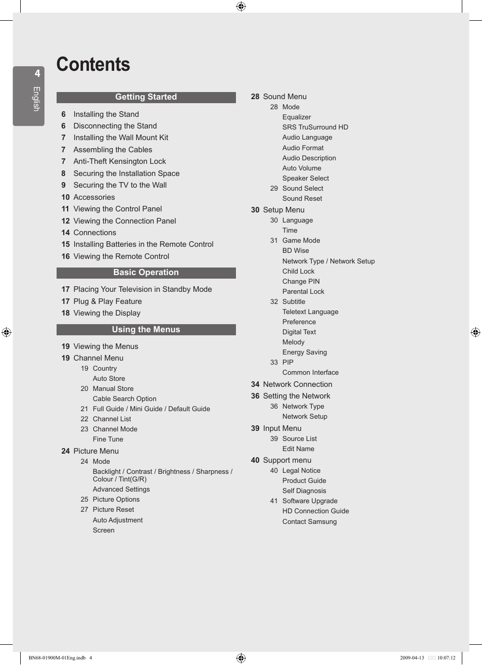 Samsung BN68-01900M-01 User Manual | Page 4 / 107