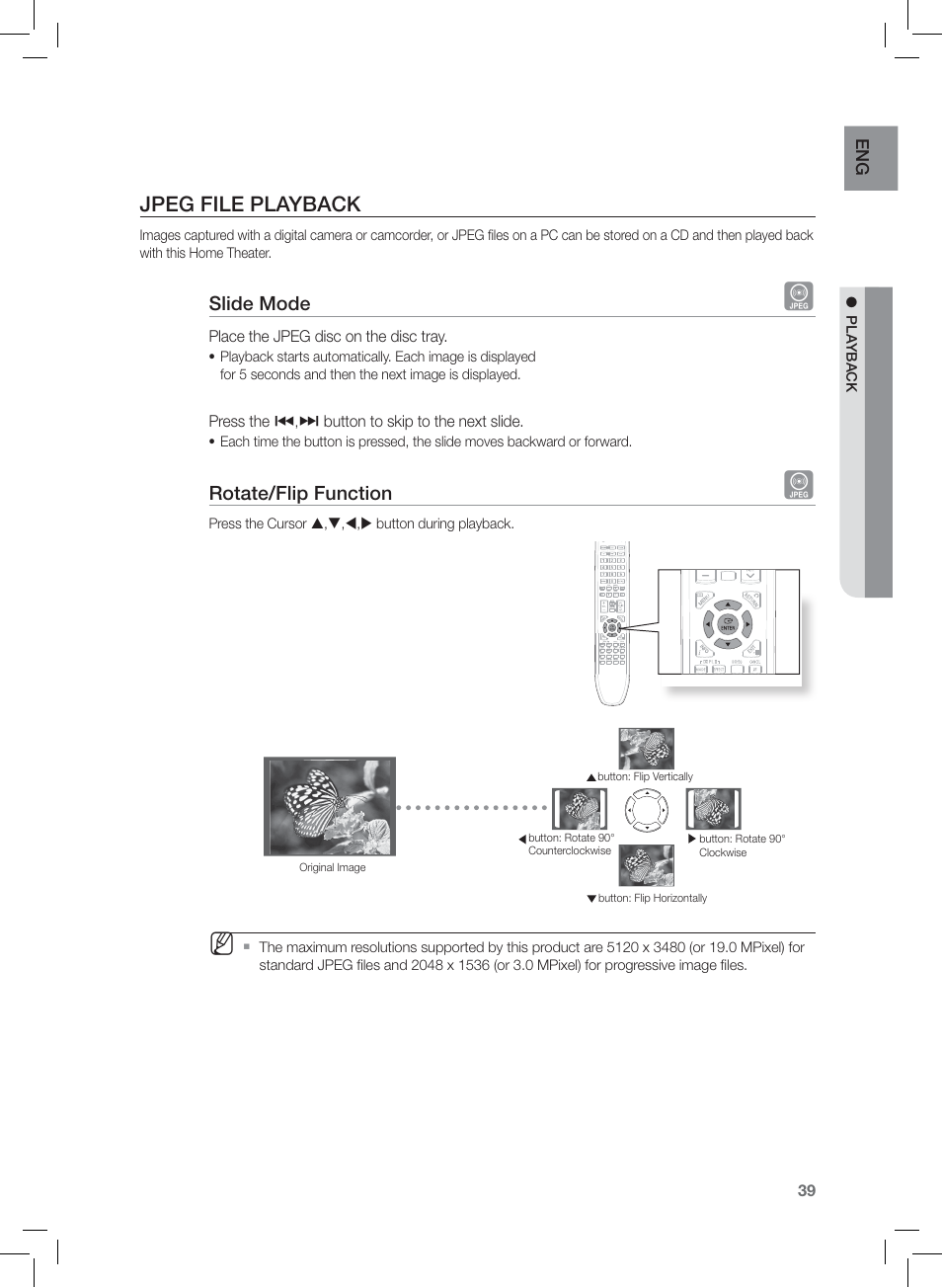 Jpeg file playback | Samsung AH68-02166R User Manual | Page 39 / 78