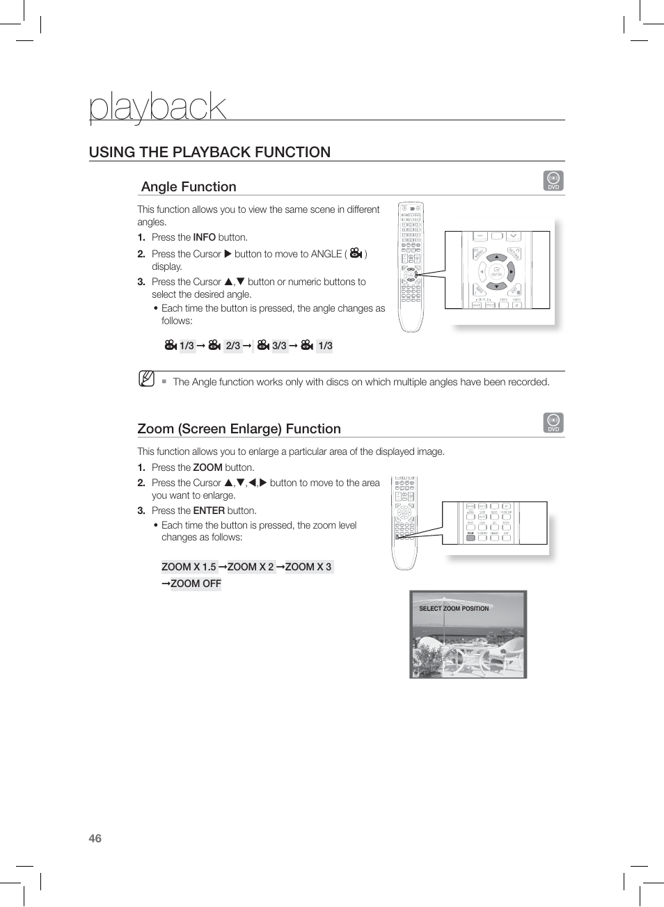 Playback, Using the playback function | Samsung AH68-02166R User Manual | Page 46 / 78
