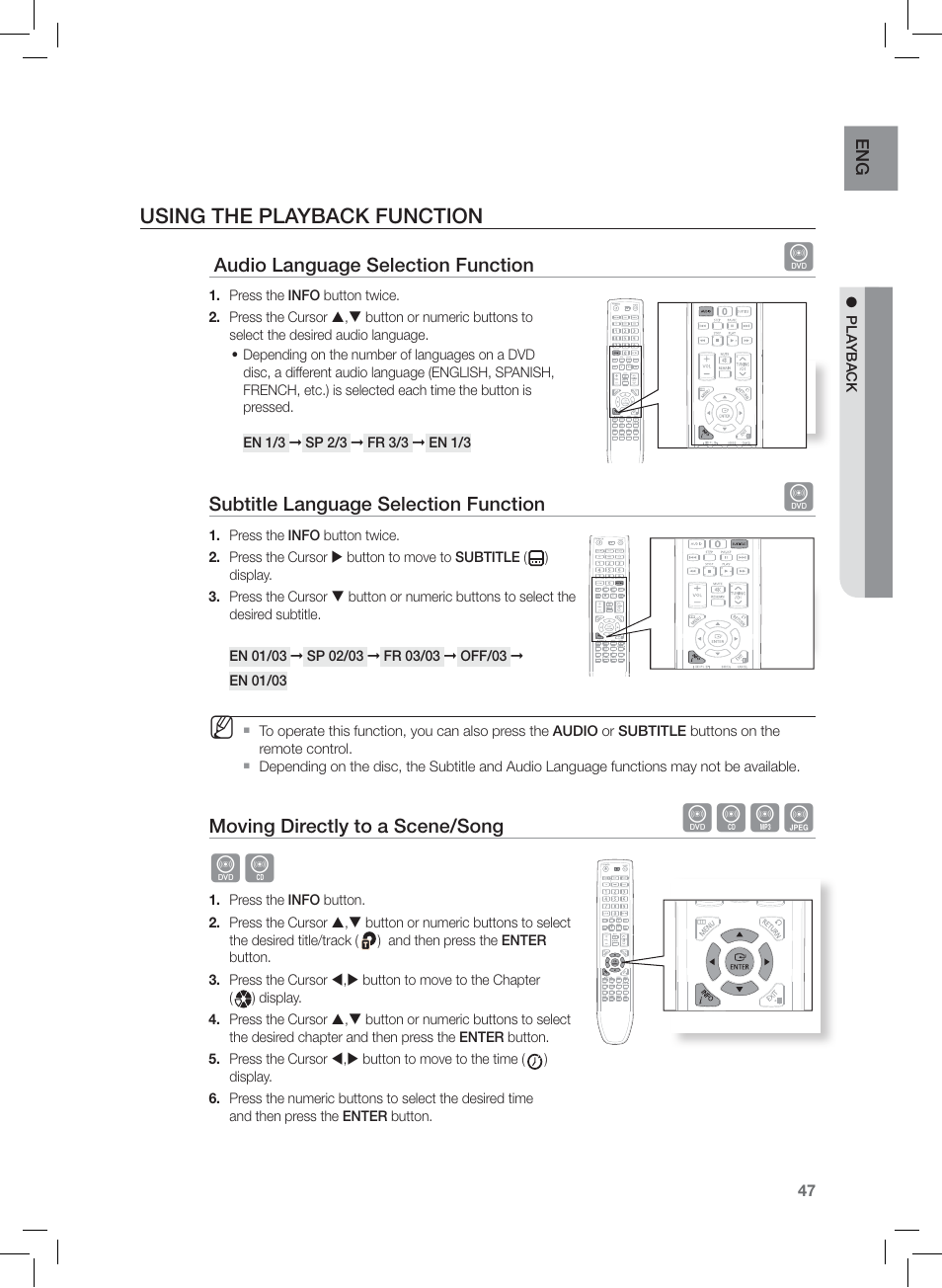 Dbag db, Using the playback function | Samsung AH68-02166R User Manual | Page 47 / 78