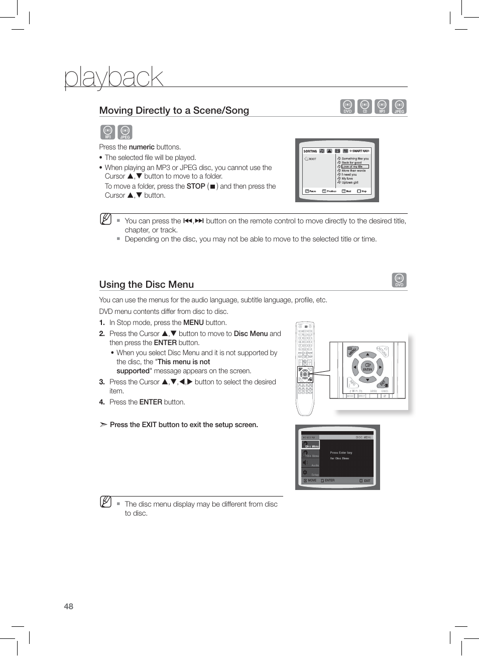 Playback, Dbag ag | Samsung AH68-02166R User Manual | Page 48 / 78