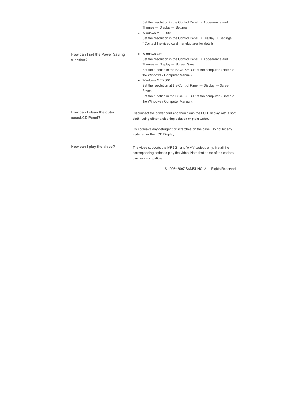 Samsung 700DXn User Manual | Page 20 / 20