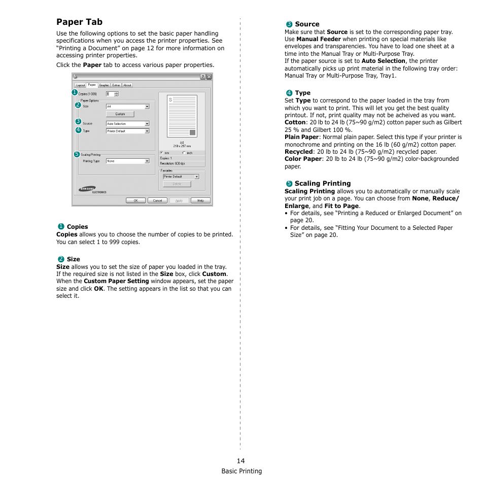 Paper tab | Samsung ML-2510 User Manual | Page 60 / 85