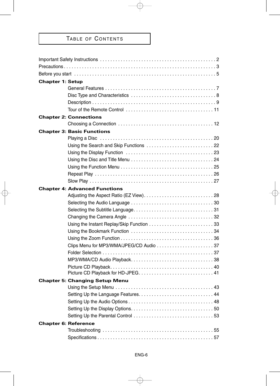 Samsung DVD-HD860 User Manual | Page 6 / 64