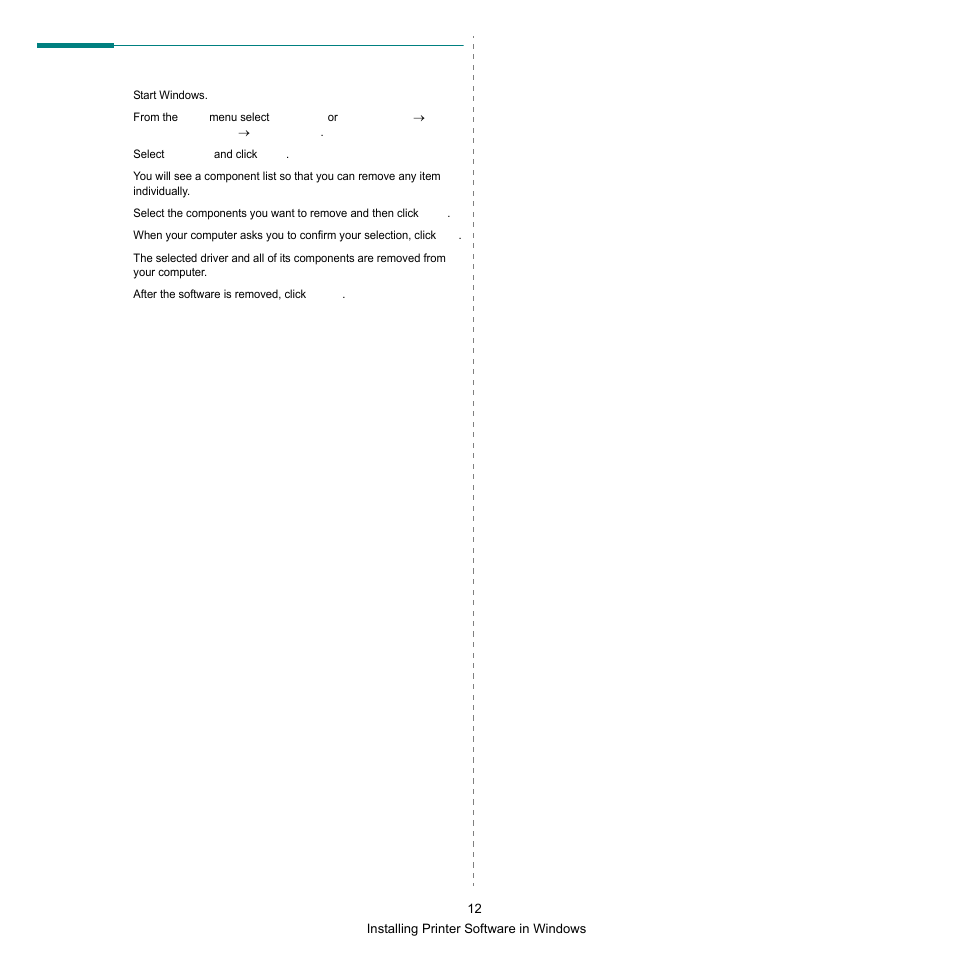 Removing printer software | Samsung SCX-6545N Series User Manual | Page 152 / 190