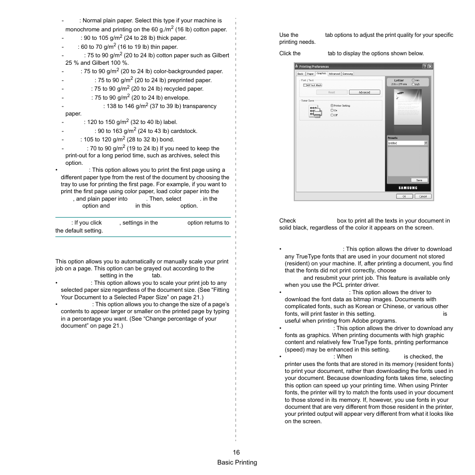 Graphics tab | Samsung SCX-6545N Series User Manual | Page 156 / 190