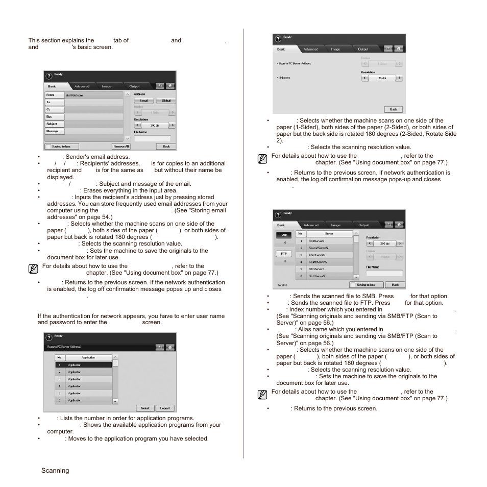 Basic tab | Samsung SCX-6545N Series User Manual | Page 52 / 190