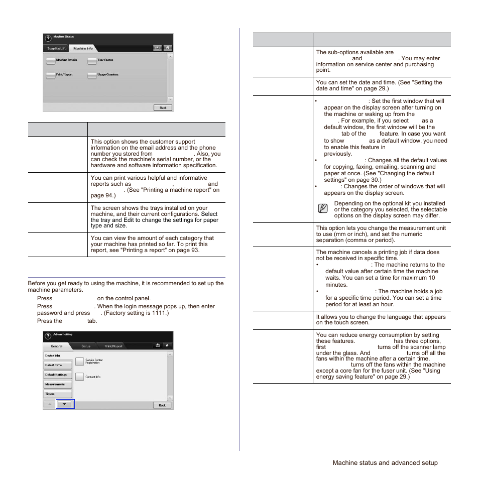 General settings, See "general settings" on | Samsung SCX-6545N Series User Manual | Page 85 / 190