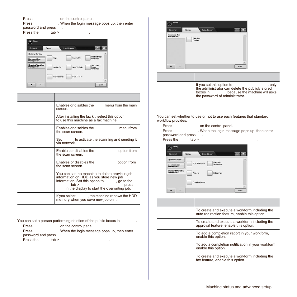 Document box management, Standard workflow management | Samsung SCX-6545N Series User Manual | Page 93 / 190