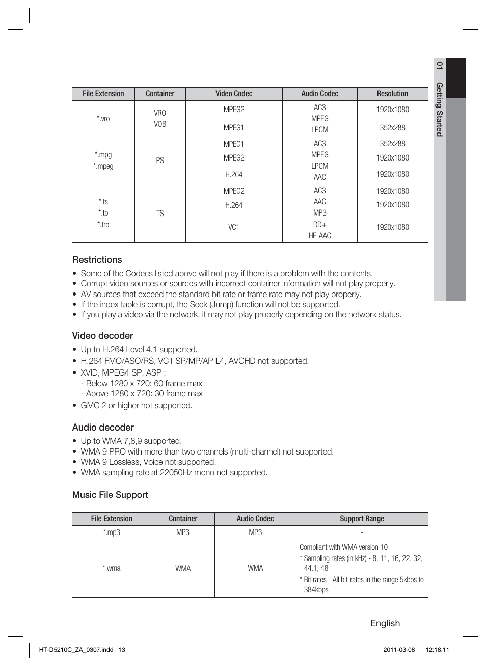 Samsung HT-D5210C User Manual | Page 13 / 78