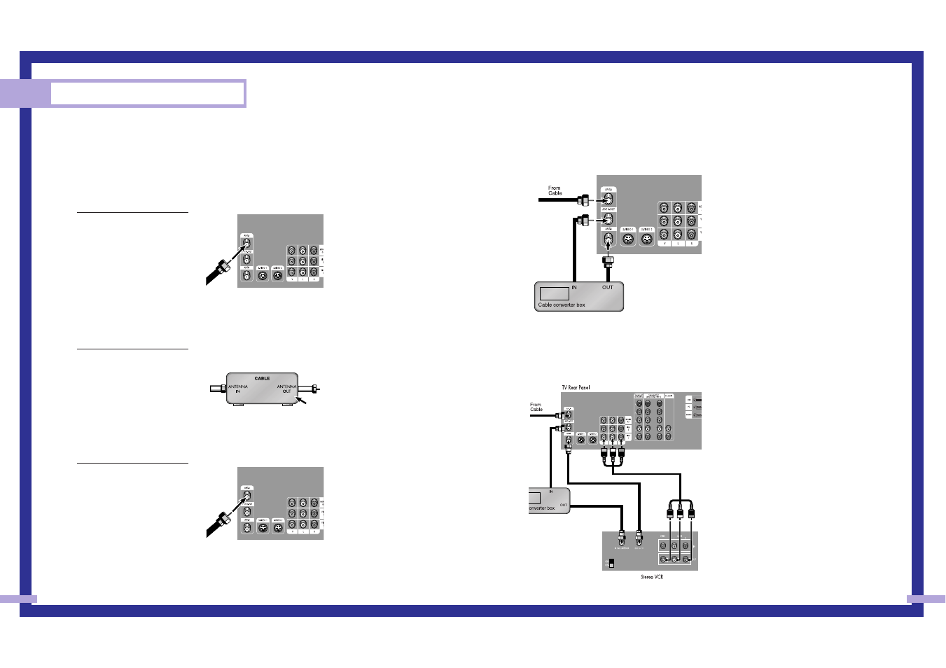 Connections, Connecting cable tv and vcr | Samsung Tantus HLM 437W User Manual | Page 12 / 46