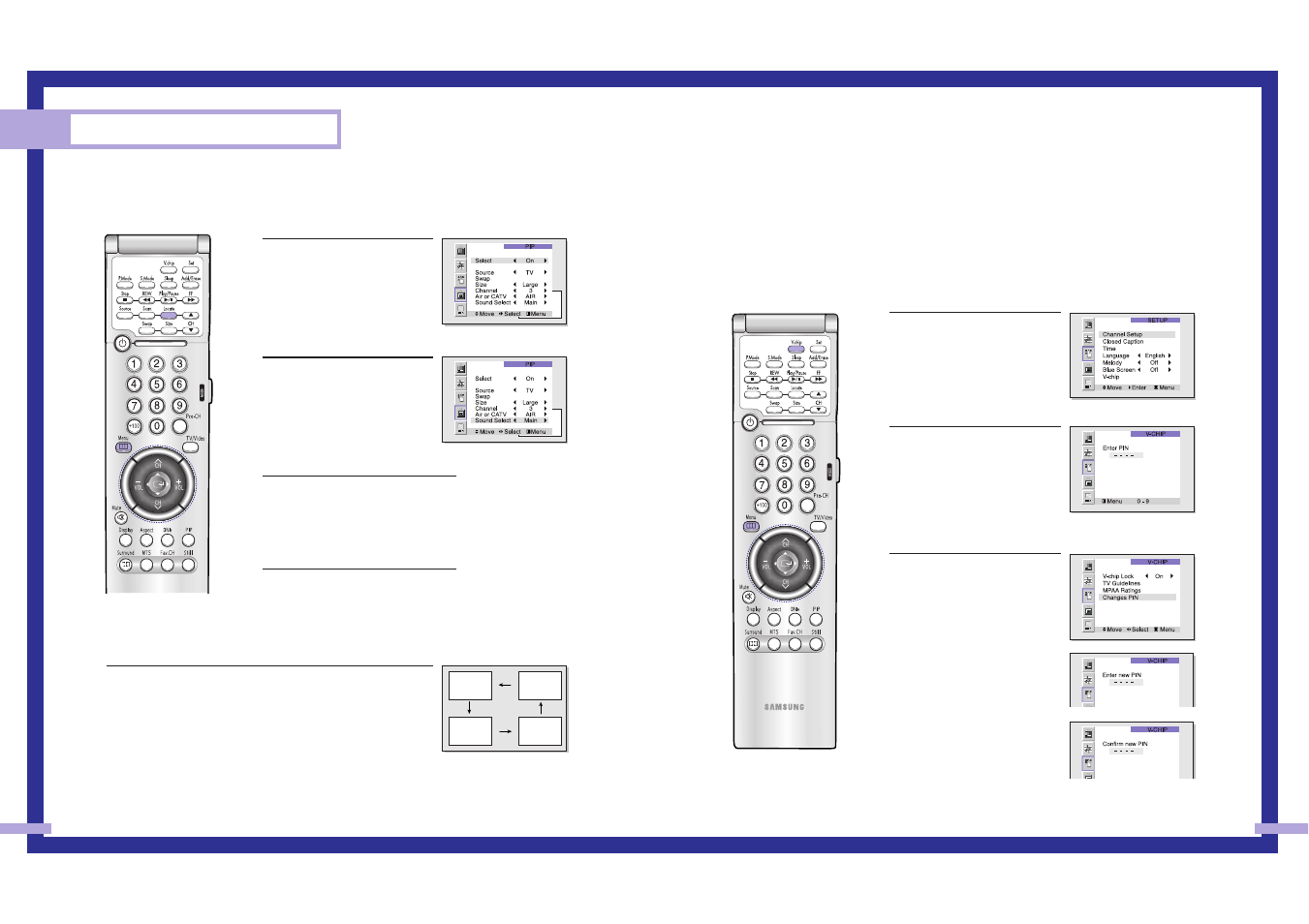 Special features, Using the v-chip | Samsung Tantus HLM 437W User Manual | Page 36 / 46