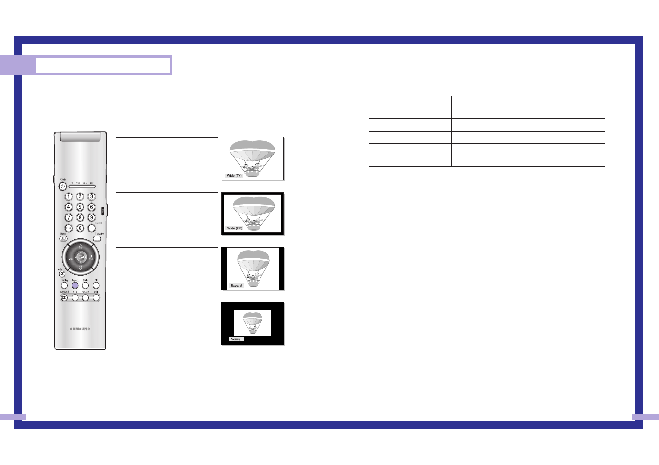 Pc display, Changing the screen size (pc mode) | Samsung Tantus HLM 437W User Manual | Page 43 / 46