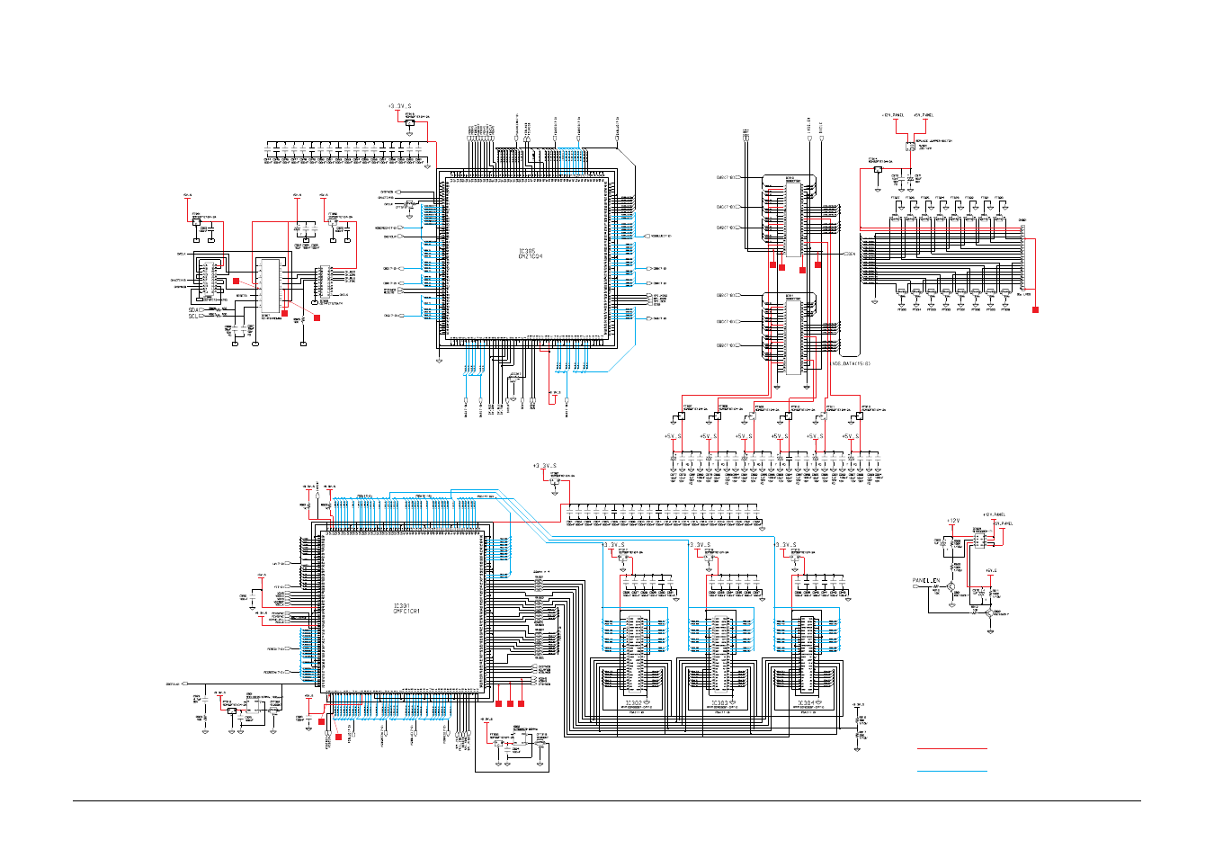 2 zoom & frc part schematic diagram, Power line signal line | Samsung 330TFT User Manual | Page 48 / 52