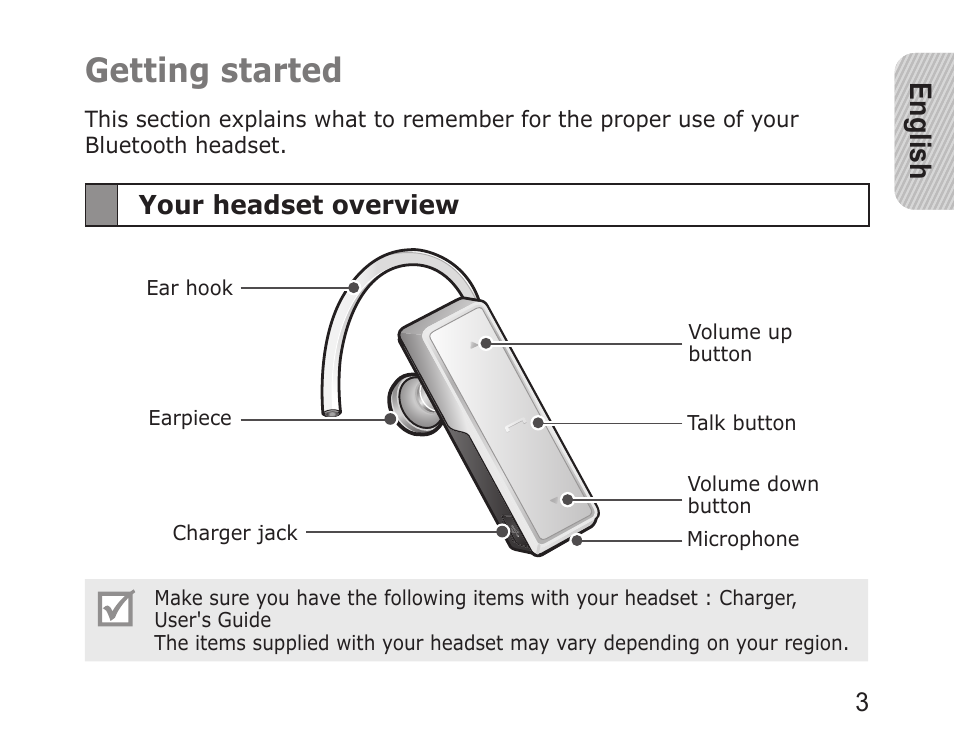 Getting started, English | Samsung WEP750 User Manual | Page 6 / 19