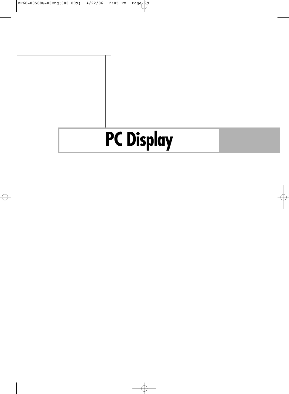 Pc display | Samsung HL-S6167W User Manual | Page 99 / 116