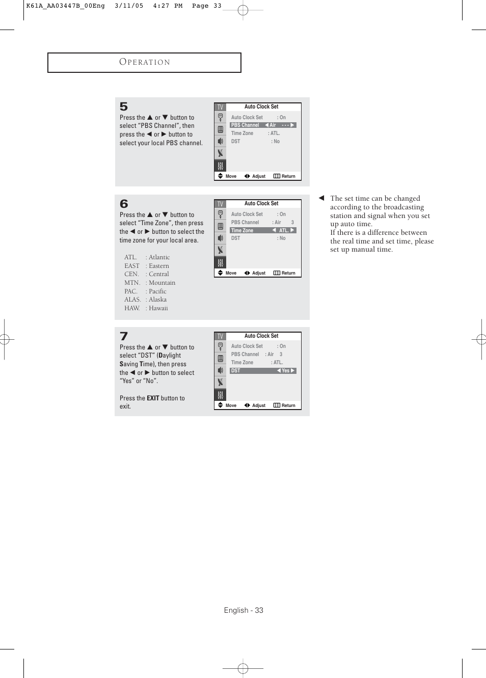 Samsung DynaFlat TX R3265 User Manual | Page 33 / 68