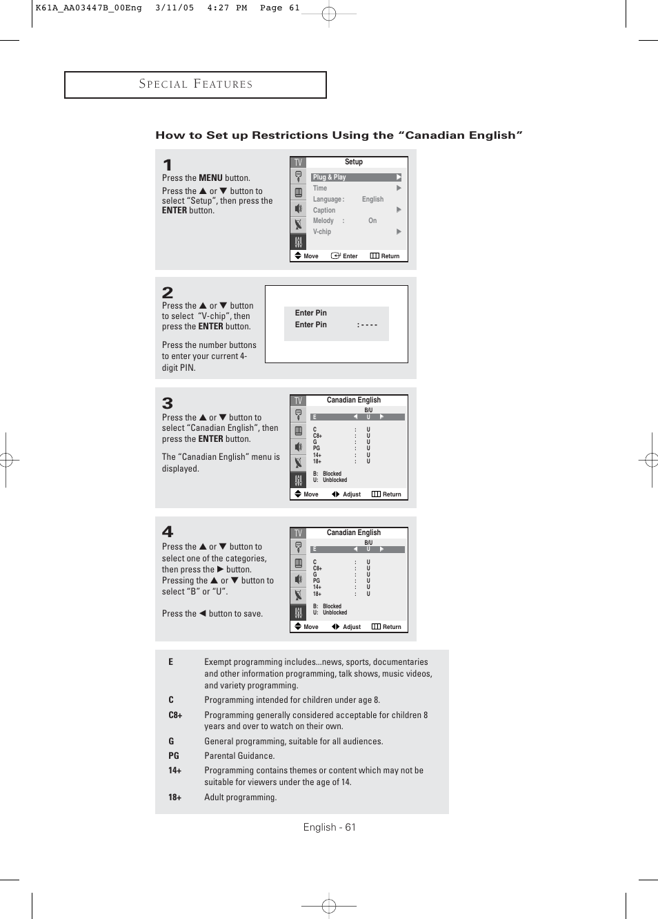 Samsung DynaFlat TX R3265 User Manual | Page 61 / 68