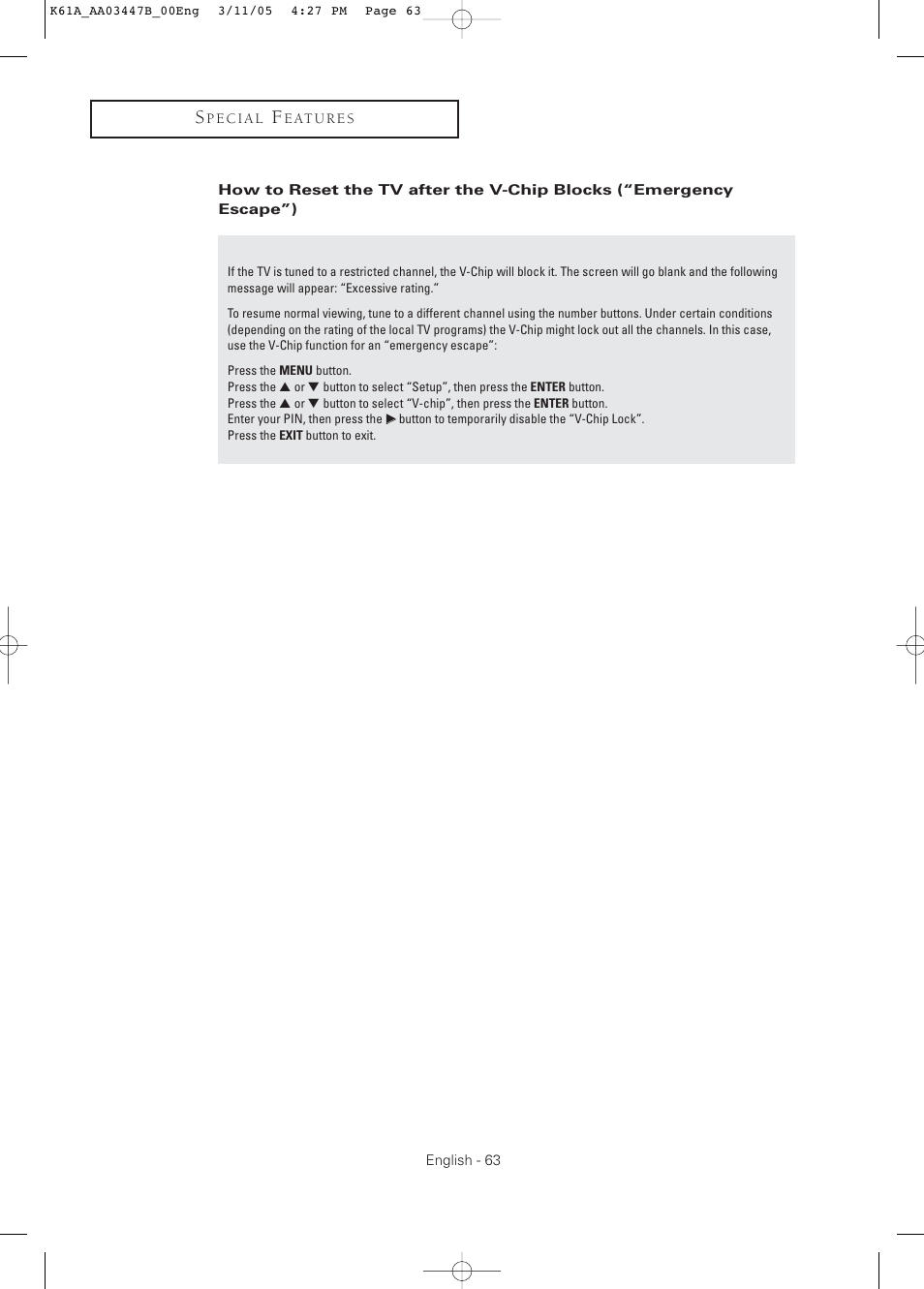 Samsung DynaFlat TX R3265 User Manual | Page 63 / 68