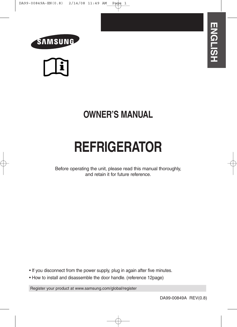 Samsung DA99-00849A User Manual | 16 pages