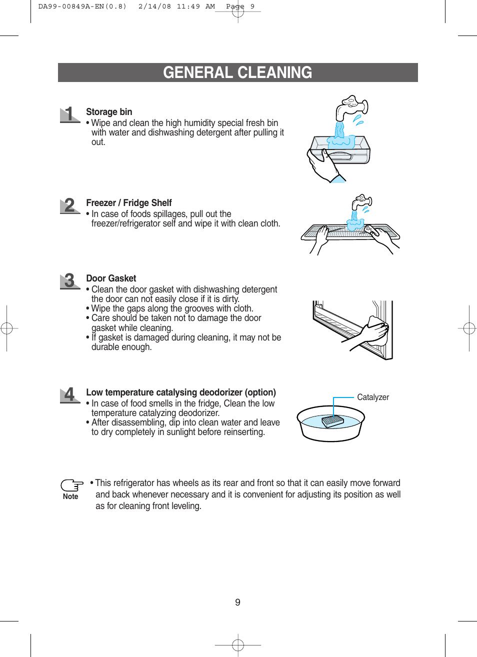 General cleaning | Samsung DA99-00849A User Manual | Page 9 / 16