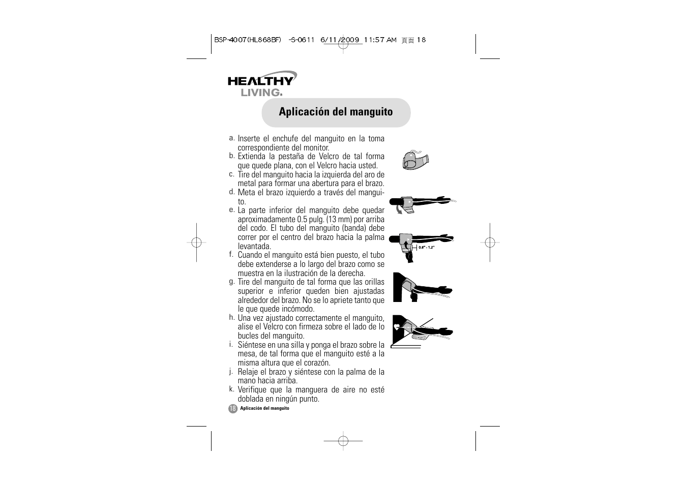 Aplicación del manguito | Samsung BSP-4007 User Manual | Page 51 / 66