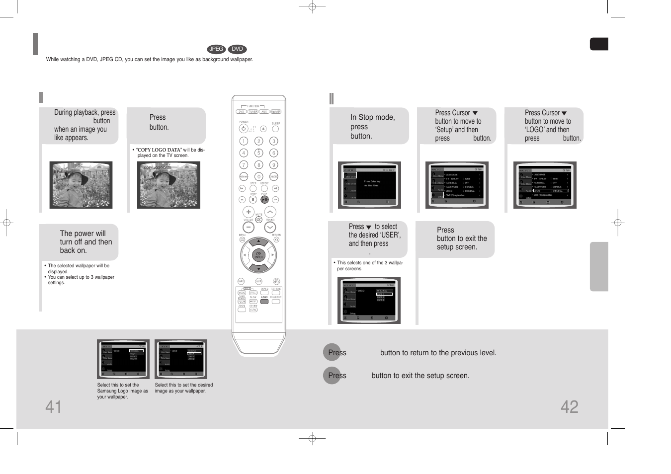 Setting the wallpaper | Samsung HT-Z110 User Manual | Page 22 / 34