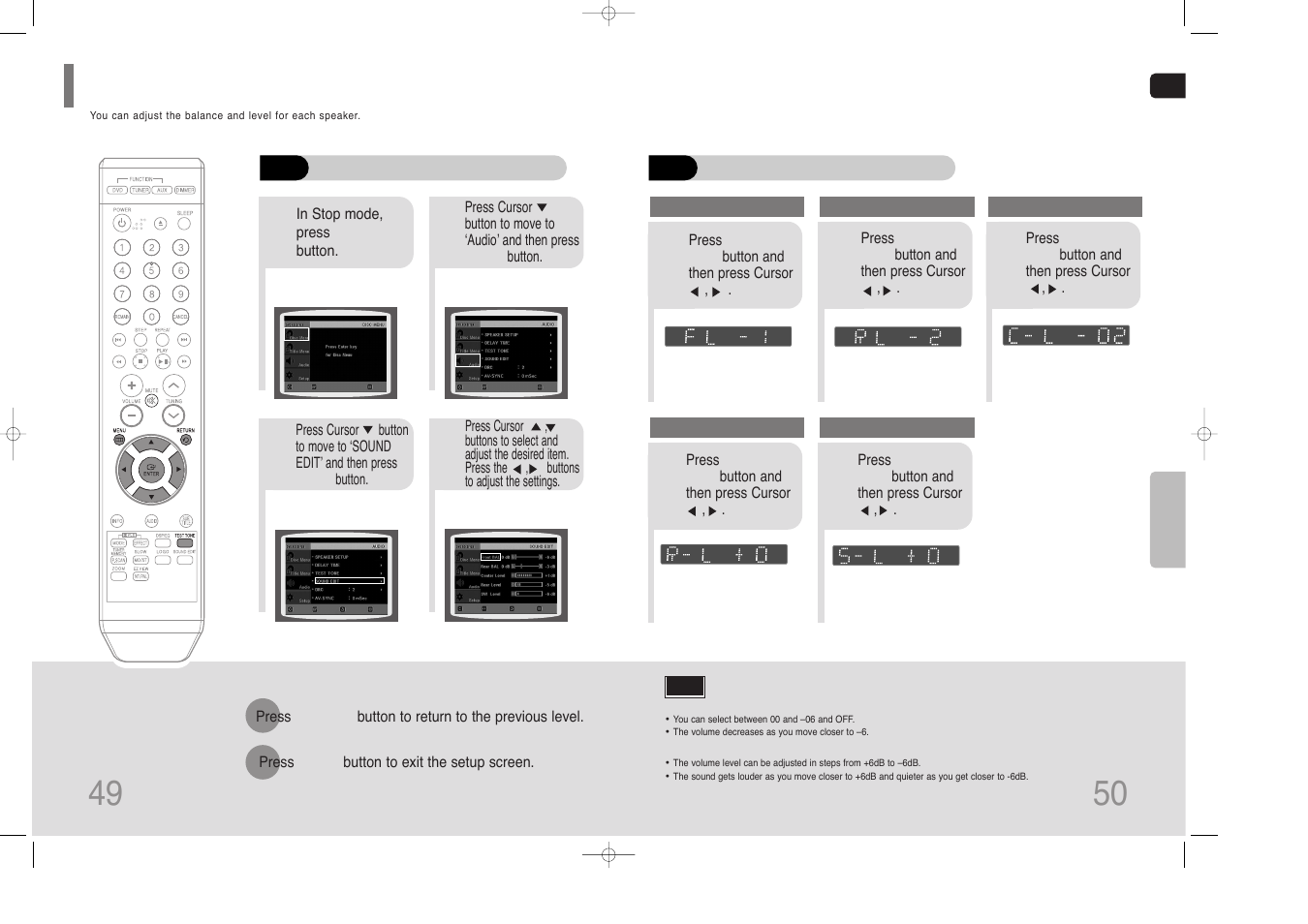 Setting the audio | Samsung HT-Z110 User Manual | Page 26 / 34