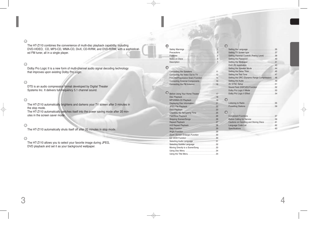 Samsung HT-Z110 User Manual | Page 3 / 34