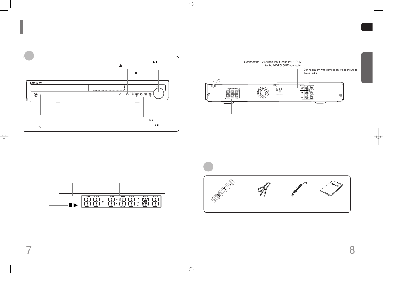 Description, Rear panel— —display, Accessories | Samsung HT-Z110 User Manual | Page 5 / 34