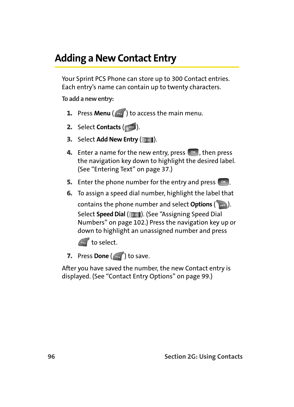 Adding a new contact entry | Samsung A560 User Manual | Page 104 / 179