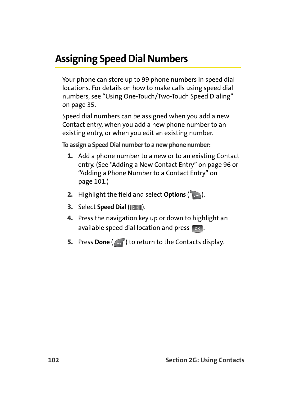 Assigning speed dial numbers, See “assigning speed dial | Samsung A560 User Manual | Page 110 / 179