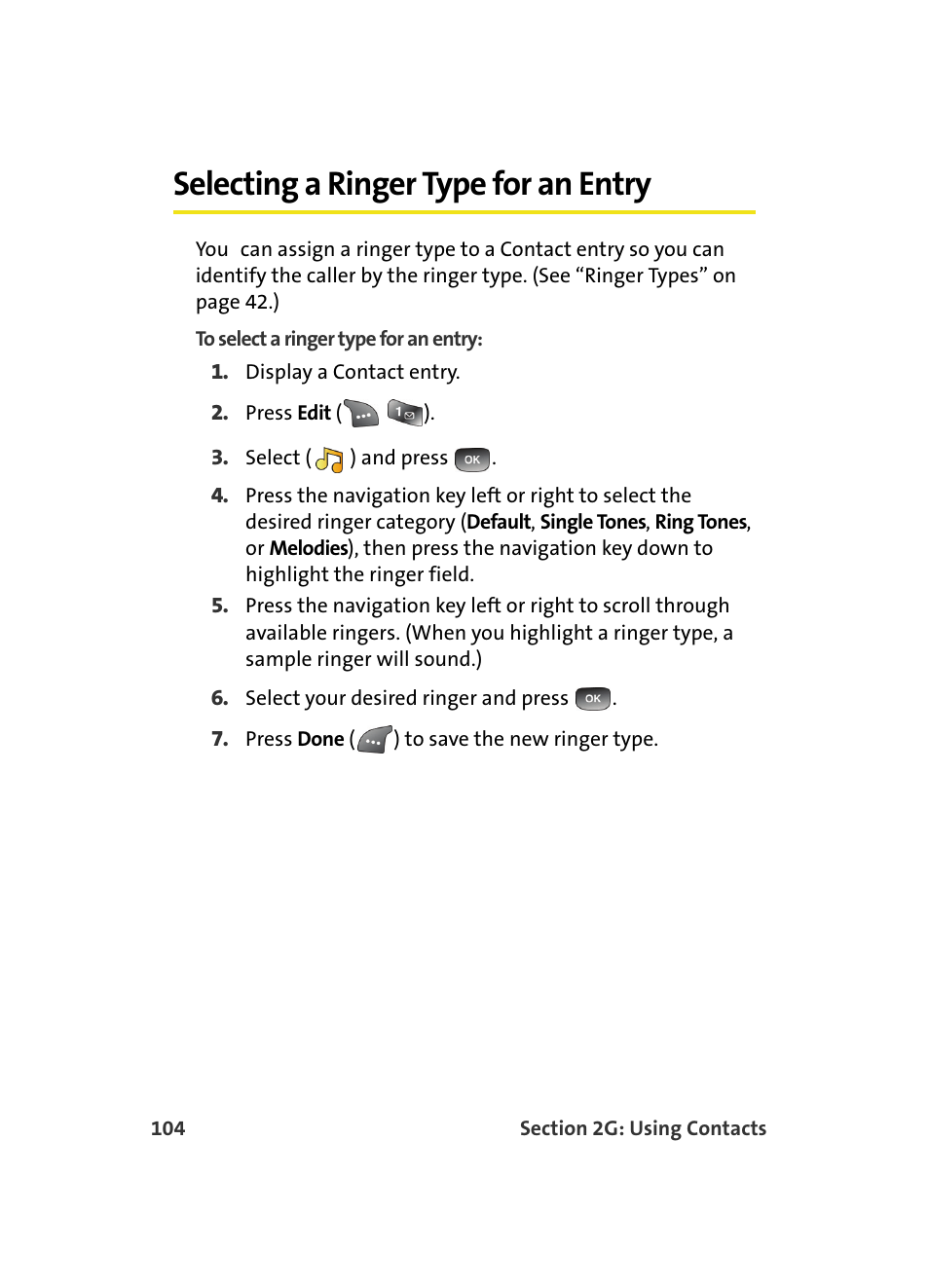Selecting a ringer type for an entry | Samsung A560 User Manual | Page 112 / 179