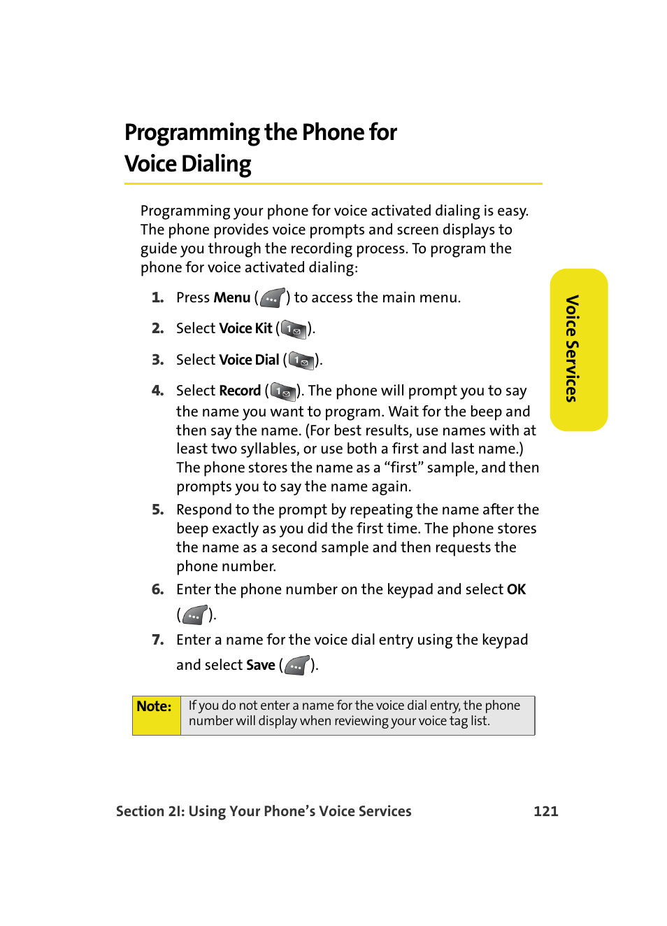 Programming the phone for voice dialing | Samsung A560 User Manual | Page 129 / 179