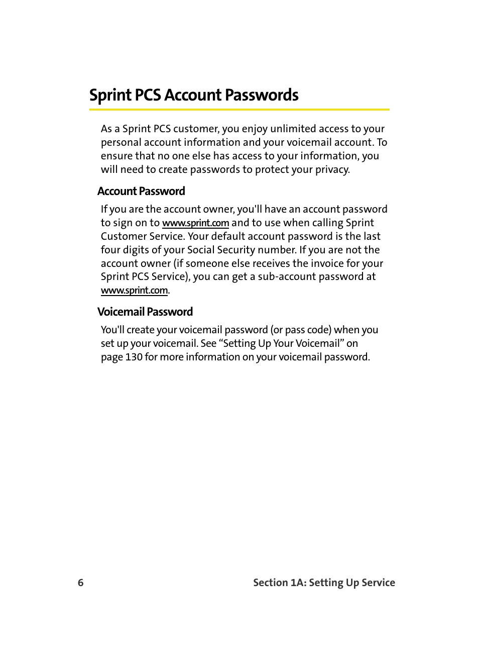 Sprint pcs account passwords | Samsung A560 User Manual | Page 14 / 179